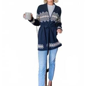 NEW SAIL TO SABLE tie front cardigan in navy